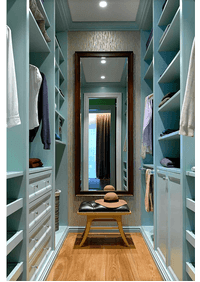 Параллельная гардеробная комната с большим зеркалом Крымск